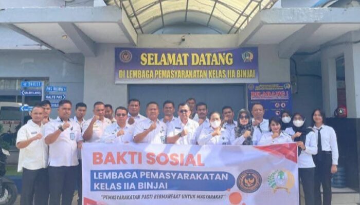 Peringatan Hari Bakti Kementerian Imigrasi Dan Pemasyarakatan, Lapas Kelas IIA Binjai Gelar Bakti Sosial