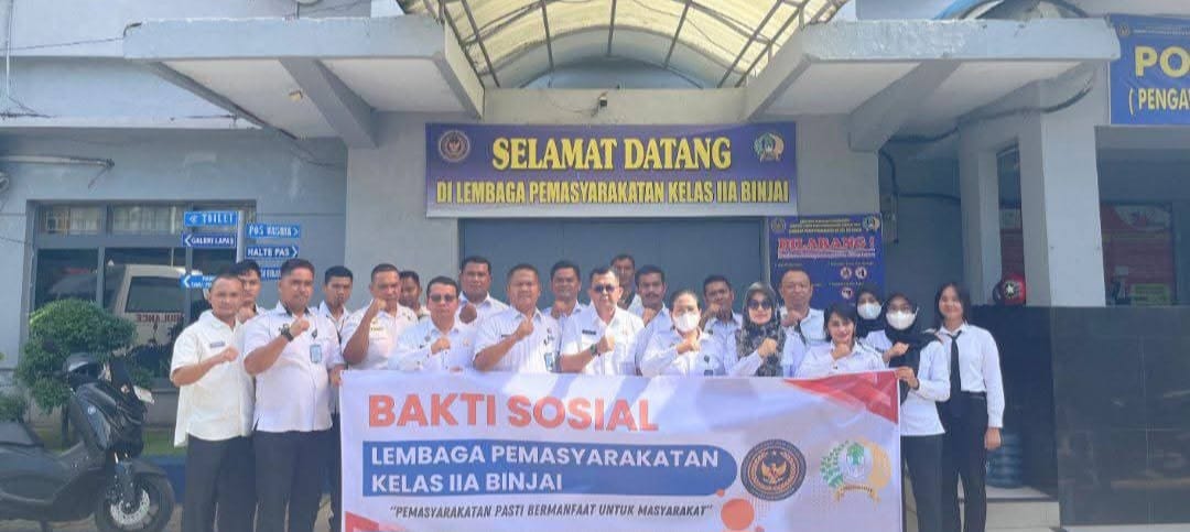 Peringatan Hari Bakti Kementerian Imigrasi Dan Pemasyarakatan, Lapas Kelas IIA Binjai Gelar Bakti Sosial