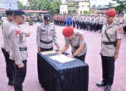 Kapolres Langsa Sertijab, Kasat Intelkam, Kasat Resnarkoba, dan Kapolsek Manyak Payed