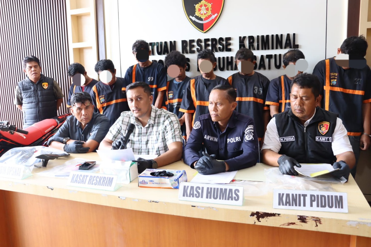 Polres L.Batu Ciduk 9 Pelaku Curanmor, Sita 6 Sepeda Motor