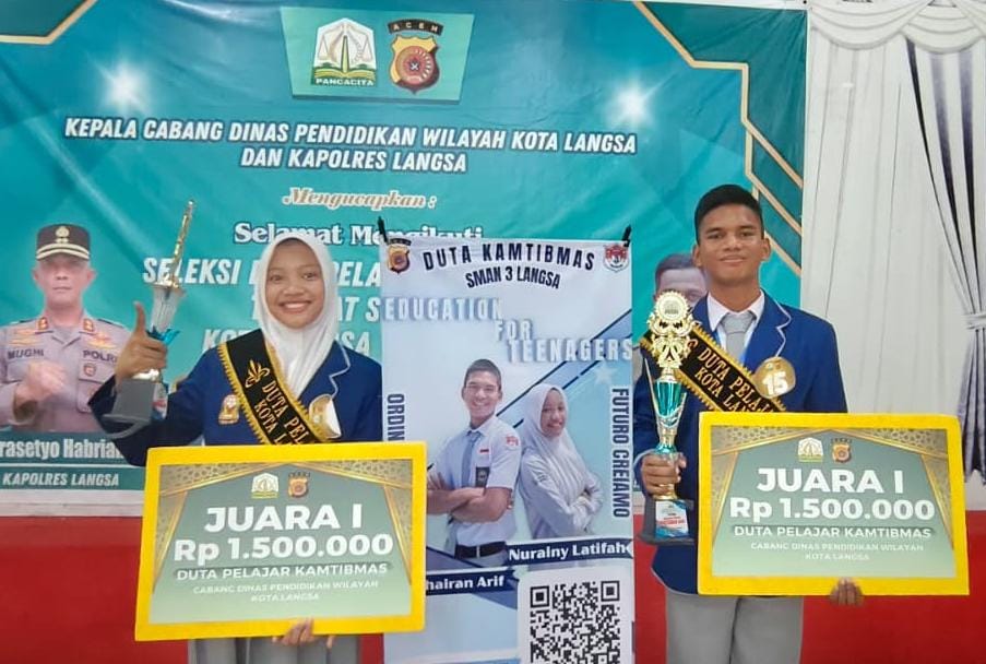 Siswa SMA Negeri 3 Langsa Sabet Juara I Duta Pelajar Kamtibmas 2025