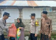 Polsek Labuhanhaji Timur Jumat Berkah, Bantu Sembako Warga Kurang Mampu