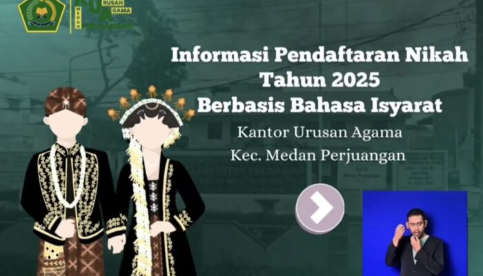 Inovasi Layanan Publik, KUA Medan Perjuangan Rilis Video Interaktif Bahasa Isyarat Pendaftaran Nikah