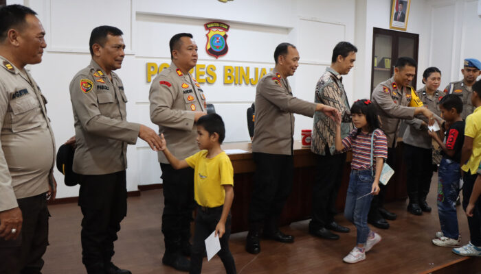 Anak-anak Yatim Giat Binrohtal Bersama Personel Polres Binjai