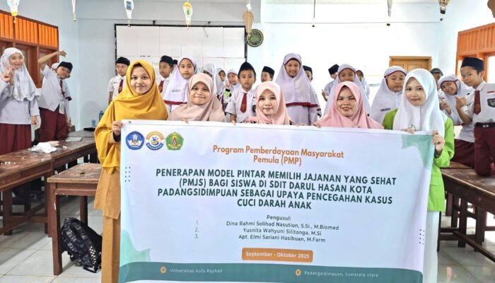 Dosen Aufa Royhan Dan UM Tapsel Edukasi Siswa SD Cerdas Pilih Jajanan Sehat