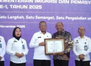 Bupati Langkat Terima Penghargaan Dari Kakanwil Ditjenpas Sumut