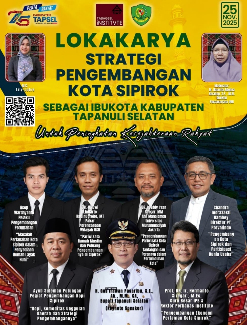 Tabagsel Institvte Gelar Lokakarya Strategi Pengembangan Sipirok Ibukota Tapsel