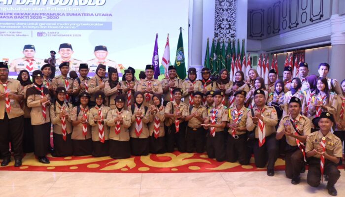 Pj Sekda Binjai Hadiri Pengukuhan Mabida, Kwarda, Dan LPK Gerakan Pramuka Sumatera Utara