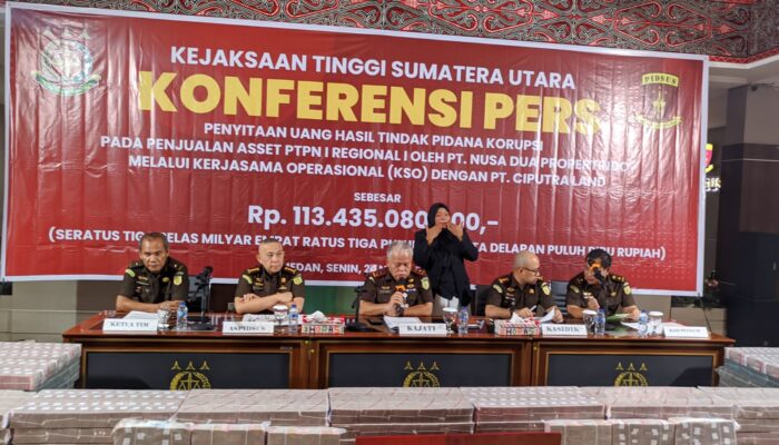 Kejati Sumut Terima Rp113 M, Pengembalian Kerugian Negara Korupsi PTPN I