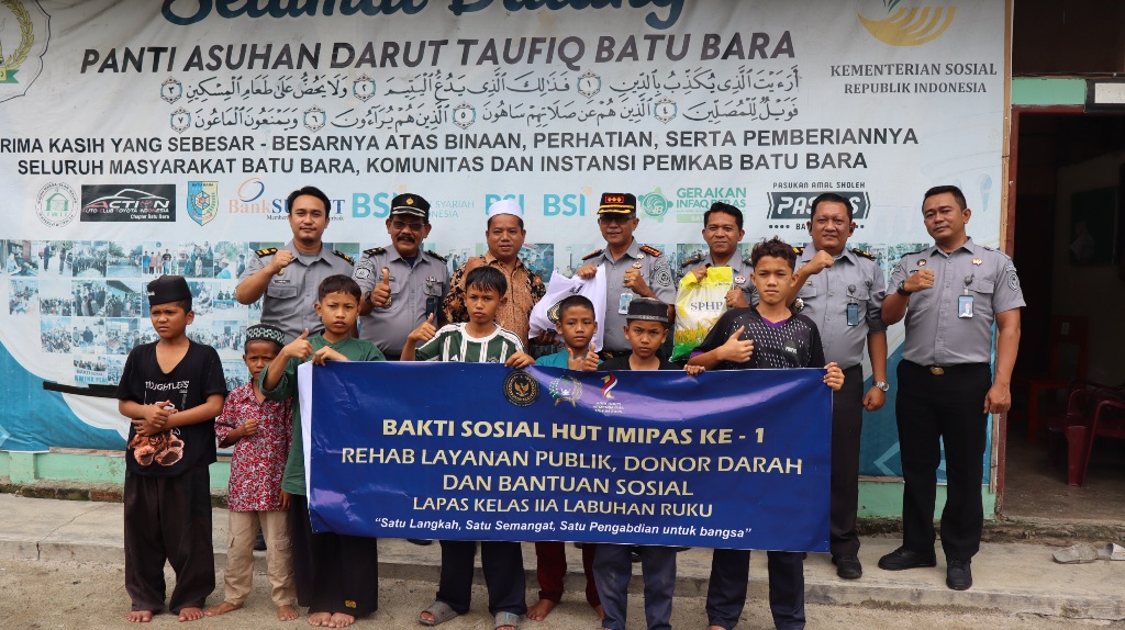 HUT Ke-1 ImiPas, Lapas Labuhanruku Salurkan Paket Sembako Ke Panti Asuhan