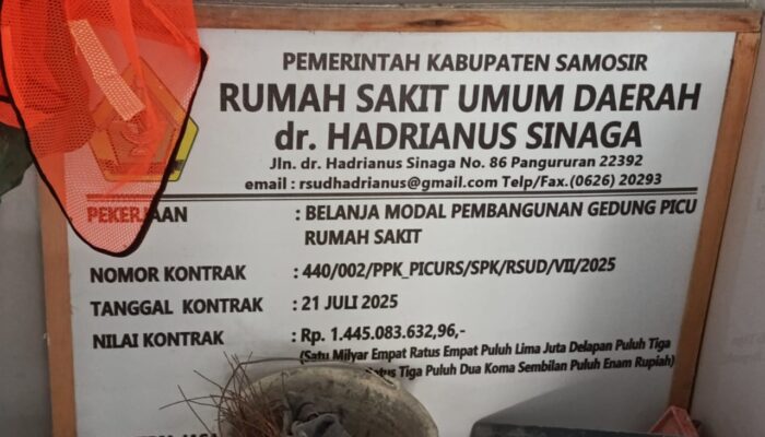 Diduga Langgar Keterbukaan Informasi Publik, Papan Proyek Di RSUD Hadrianus Sinaga Disembunyikan
