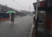 Dua Hari Diguyur Hujan, Banjir Kepung Kota Brandan
