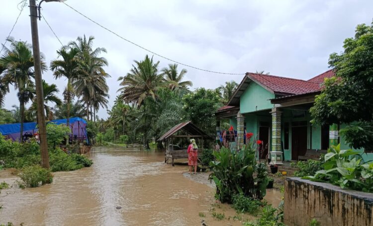 Camat Panyabungan Barat Pantau Empat Desa Terdampak Luapan Tiga Anak Sungai