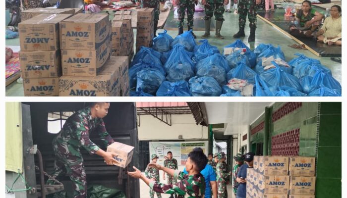 Kodam I/BB Distribusikan 14.225 Nasi Bungkus Untuk Warga Terdampak Banjir Di Medan