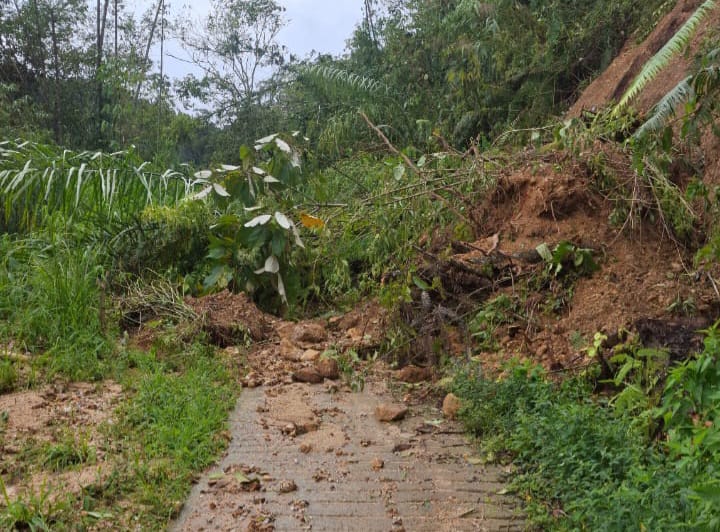 13 Titik Longsor, Desa Batahan Kecamatan Kotanopan Masih Terisolasi 
