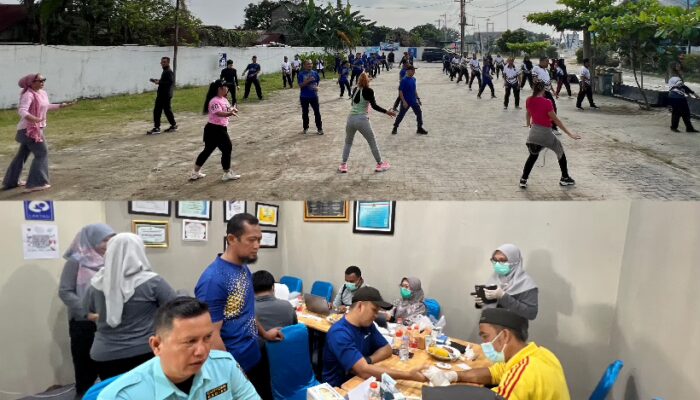 Pelindo Dan Bea Cukai Teluknibung Gelar Senam Bersama Dan Pemeriksaan Kesehatan