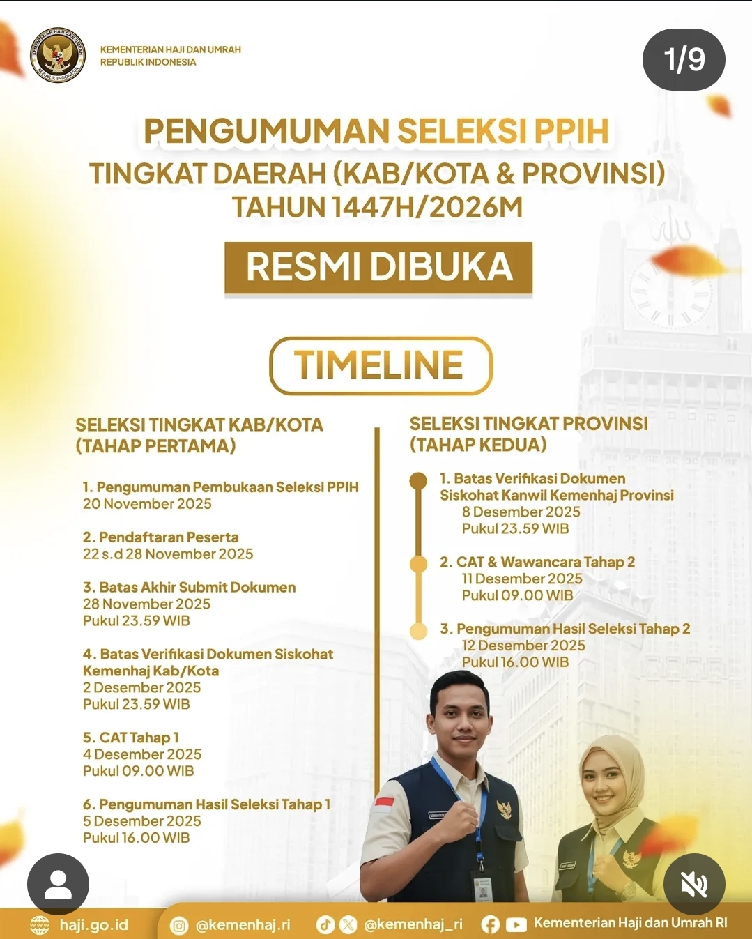 Kemenhaj Buka Seleksi Petugas Haji 2026, Pendaftaran 22-28 November