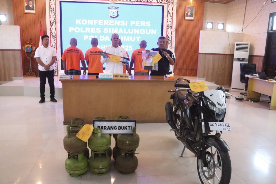 Polres Simalungun Bongkar Sindikat Pencuri Tabung Gas, 4 Pelaku Dan 112 Tabung Diamankan