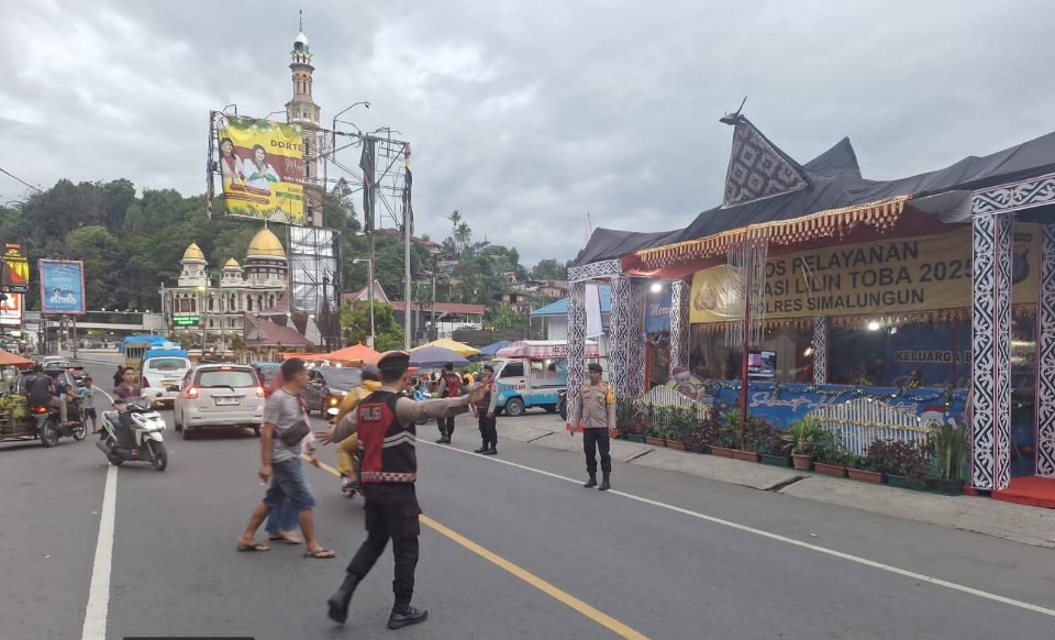 Kasat Samapta Polres Simalungun Cek 5 Pos Lilin Toba