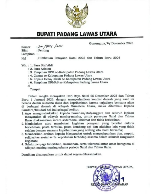 Bupati Paluta: Rayakan Natal Dan Tahun Baru Secara Sederhana