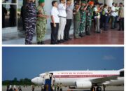 Dankodaeral I Sambut Kedatangan Presiden Prabowo Subianto Di Bandara Kualanamu