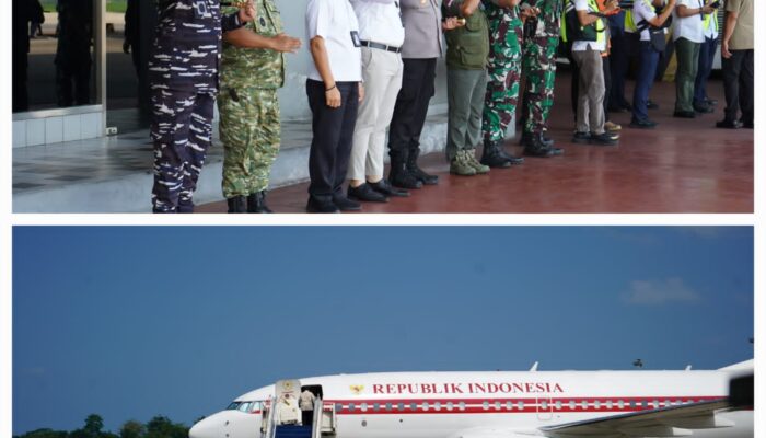 Dankodaeral I Sambut Kedatangan Presiden Prabowo Subianto Di Bandara Kualanamu