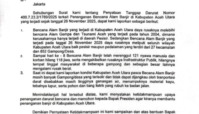 Pemkab Aceh Utara Angkat Tangan: Kerusakan Banjir Lampaui Tsunami 2004