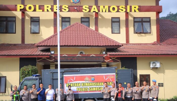 Polres Samosir Salurkan Bantuan Kepada Masyarakat Terdampak Bencana