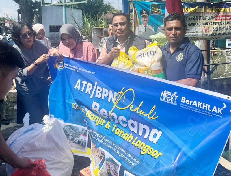 BPN Salurkan Bantuan Untuk Korban Banjir Dan Longsor Sumut