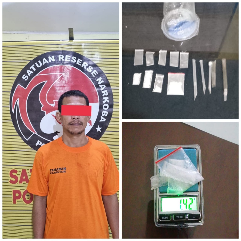 Warga Medan Diringkus Polres Dairi  Bawa Sabu 1,42 Gram Di Sitinjo