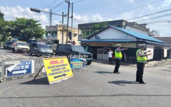 Polres Labuhan Batu Rekayasa Lalu Lintas Jalan SM Raja 3 Hari