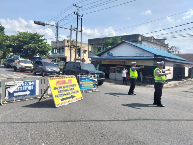 Polres Labuhan Batu Rekayasa Lalu Lintas Jalan SM Raja 3 Hari