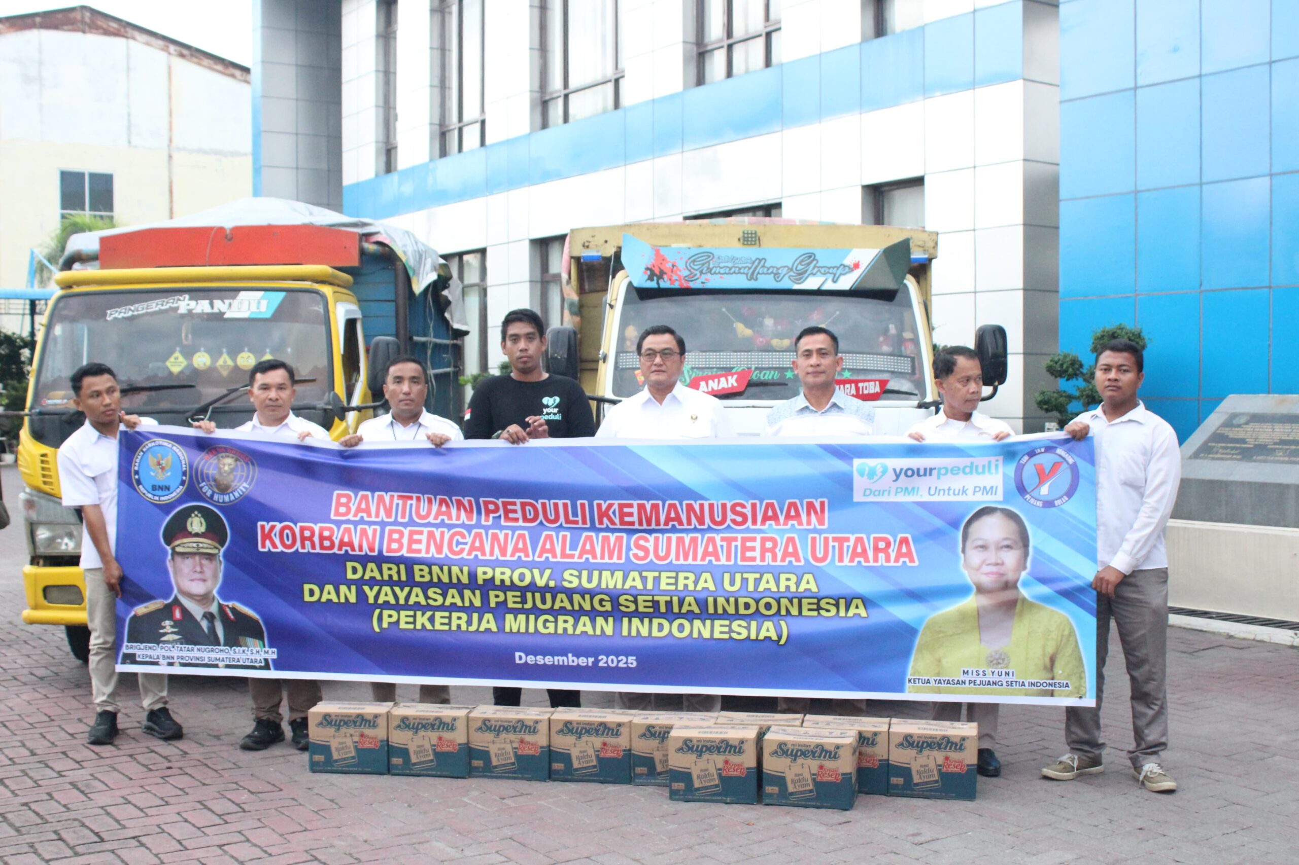 Kepala BNNP Sumatera Utara Lepas Bantuan Peduli Kemanusiaan Korban Bencana Alam