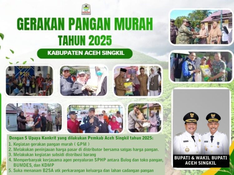 Penuhi Kebutuhan Pangan Masyarakat, Pemkab Aceh Singkil Lakukan 5 Upaya Konkrit