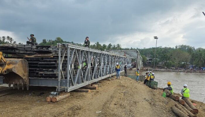 Tiga Jembatan Bailey Dibangun Di Bireuen, Teupin Mane Pertama Tersambung