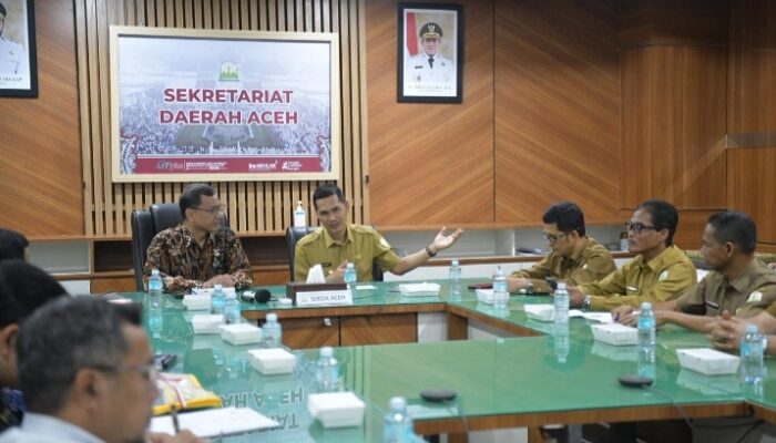 Sekda Aceh Dan Kepala ANRI Bahas Penanganan Banjir Serta Penyelamatan Arsip
