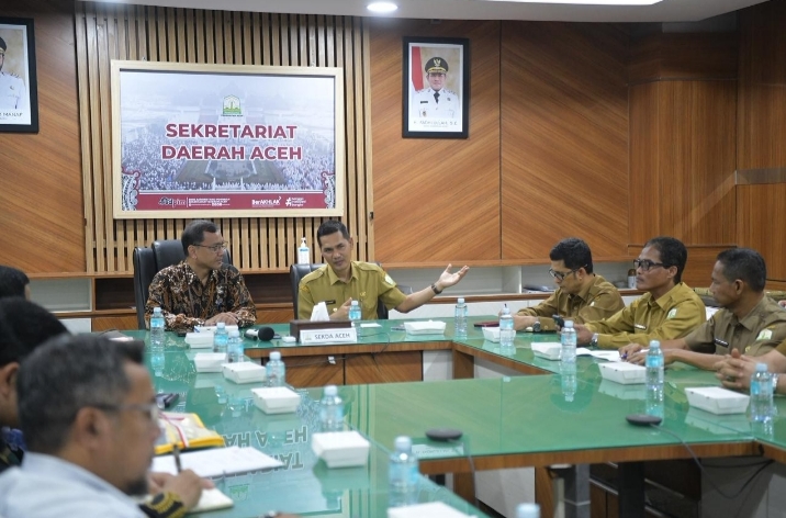 Sekda Aceh Dan Kepala ANRI Bahas Penanganan Banjir Serta Penyelamatan Arsip