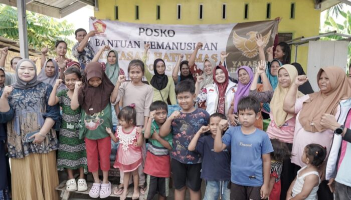 Bantuan Gabungan Yayasan Hati Emas Dan Gerindra Sumut Tiba Di Banjir Seruwai Deliserdang