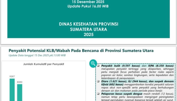 Penyakit Kulit Dan ISPA Dominasi Kasus Kesehatan Pascabencana Di Sumut