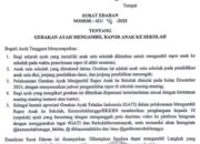 Bupati Agara Terbitkan Surat Edaran Tentang Gerakan Ayah Mengambil Rapor Anak Ke Sekolah