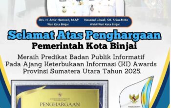Pemko Binjai Raih Predikat Badan Publik Informatif Pada KI Awards Sumut 2025