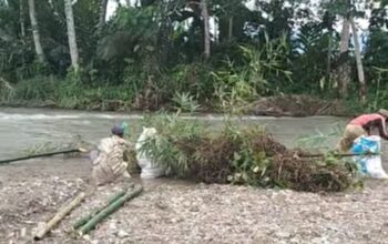 Terlalu Lama Menunggu, Warga Petani Tiga Desa Gotong Royong Perbaiki Tanggul Yang Rusak