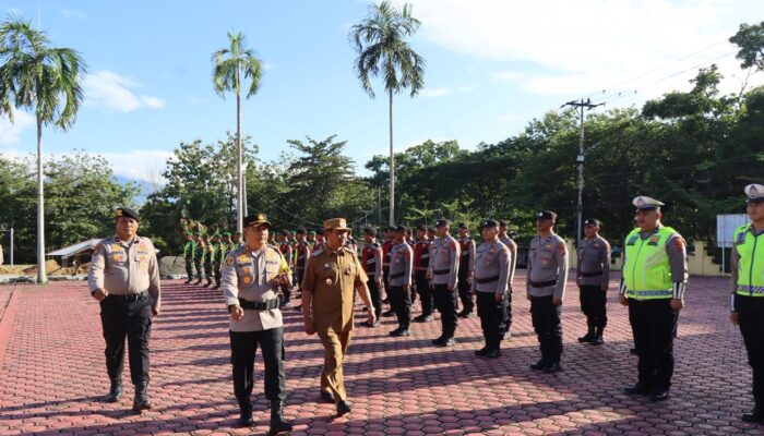 Kapolres Dan Wabup Aceh Besar Pimpin Apel Gelar Pasukan Operasi Kepolisian Terpusat Lilin Seulawah 2025