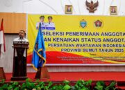 Ketua PWI Sumut Buka Resmi Seleksi Anggota Muda Dan Biasa Tahun 2025 Di Medan
