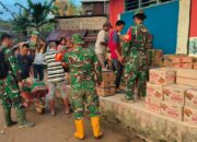 Satgas Gulbencal Kodam I/BB Salurkan Bantuan Sembako Kepada Pengungsi Kelurahan Sipange