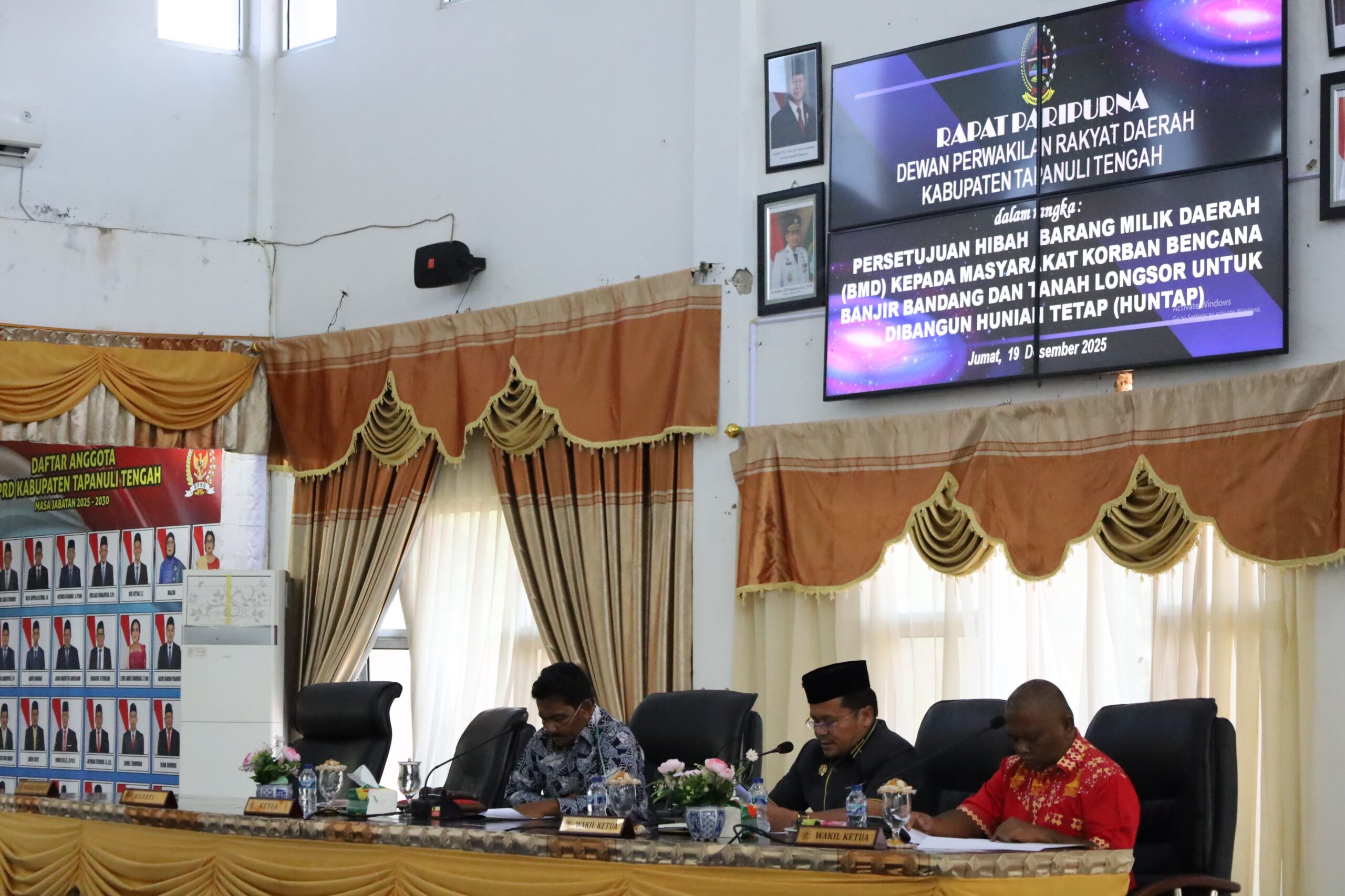 Ketua DPRD Tapteng Setujui Hibah BMD Untuk Huntap Korban Banjir Dan Longsor