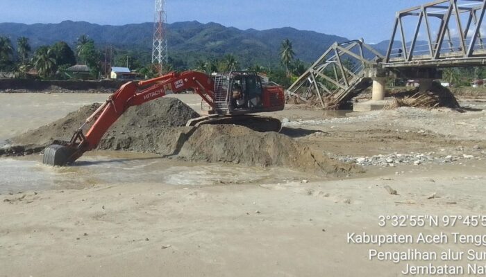 BWS Sumatera I Aceh Normalisasikan Sungai Alas Untuk Pembangunan Jembatan Darurat