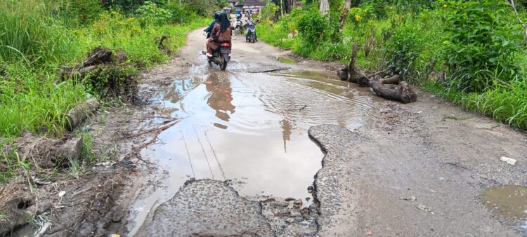 Ratusan KK Desa Rumbio Desak Bupati Dan DPRD Madina Rehab Jalan
