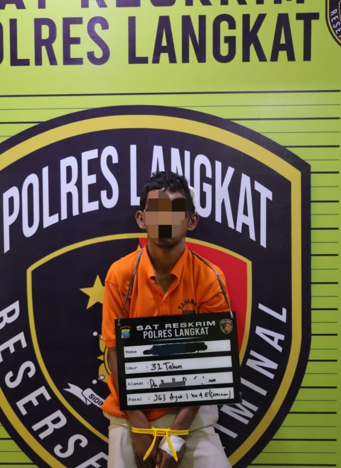 Polres Langkat Amankan Tersangka Curanmor Di Stabat 