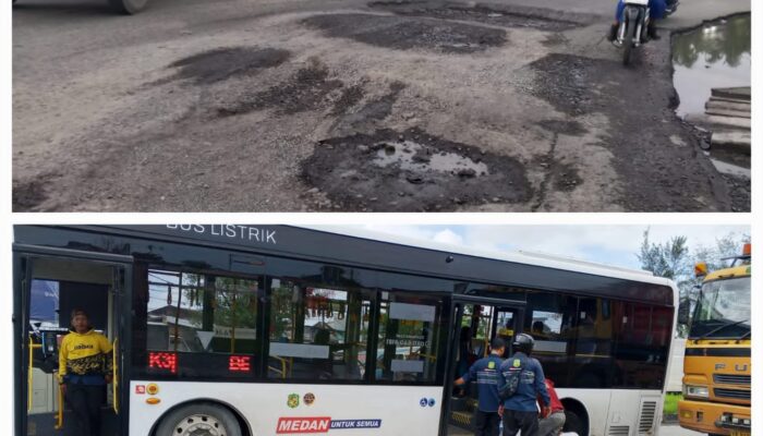 Jalan Pelabuhan Raya Hancur, PT Pelindo Regional 1 Belawan Terkesan Tak Peduli
